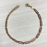 14k Gold & Light Pink Bar Bracelet
