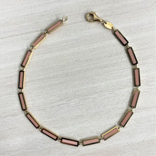 Load image into Gallery viewer, 14k Gold &amp; Light Pink Bar Bracelet
