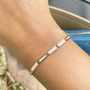 14k Gold & Light Pink Bar Bracelet