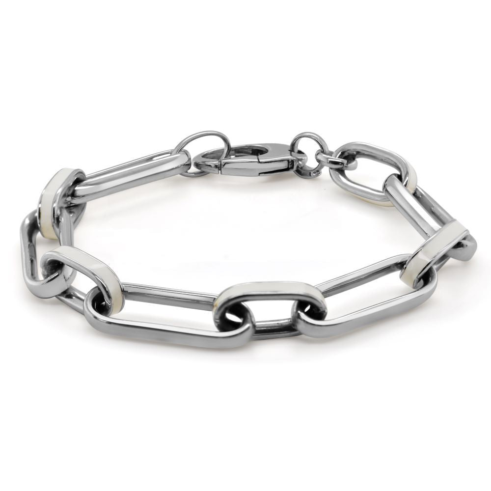 14K Gold Large Enamel Link Bracelet