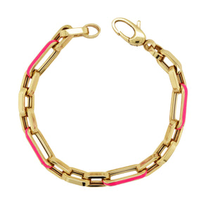 14K Gold & Color Enamel Link Bracelet
