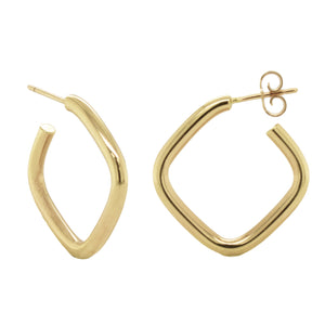 14k Gold Open Square Hoop Earrings Sabrina Design