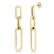 Load image into Gallery viewer, 14k Gold Paperclip Drop Earrings
