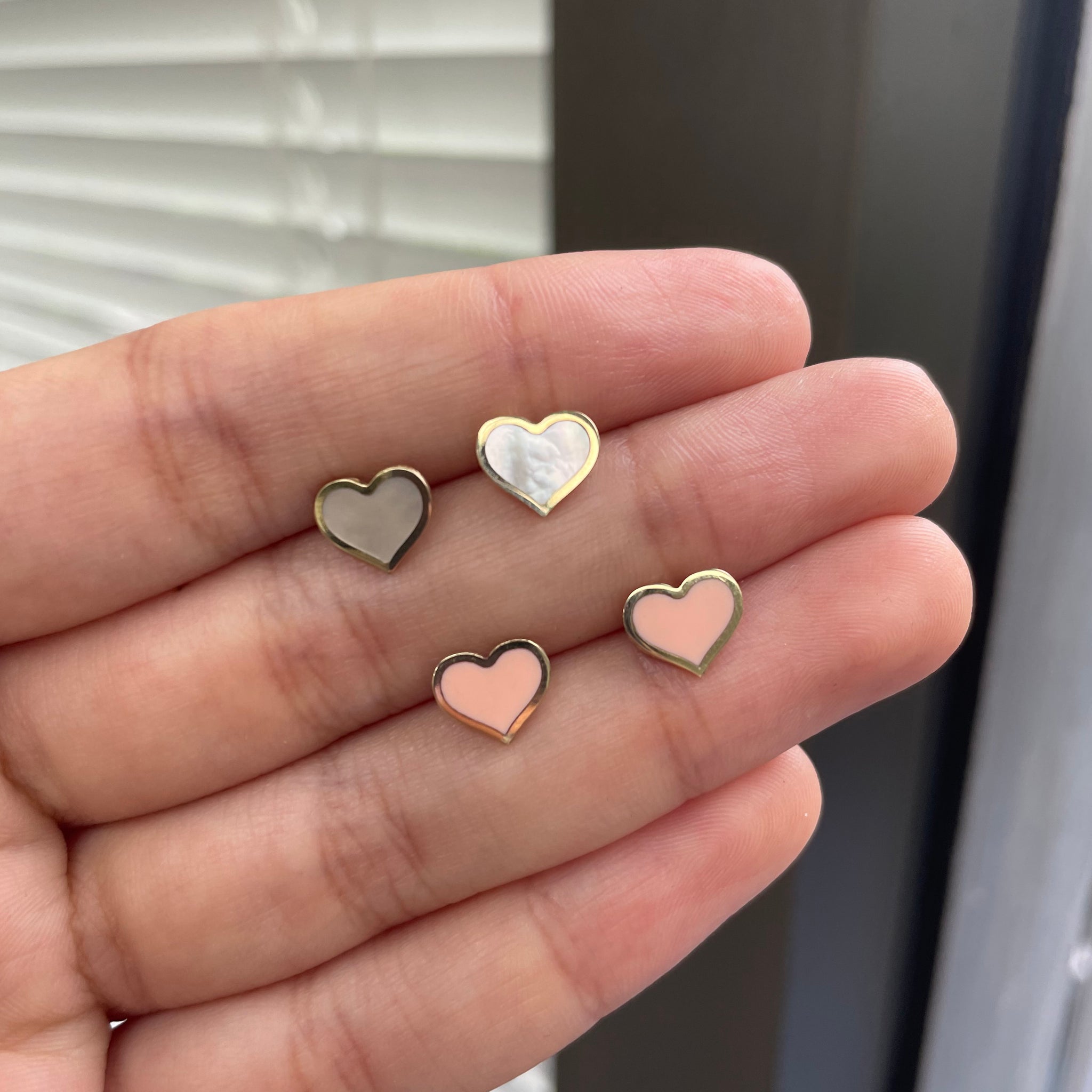 Mother of shop pearl heart earrings
