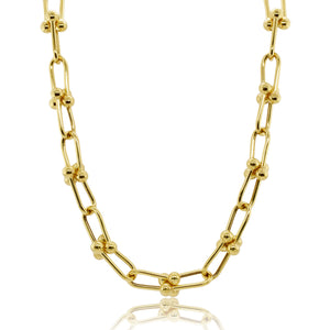 14k Gold Link & Bead Chain Necklace