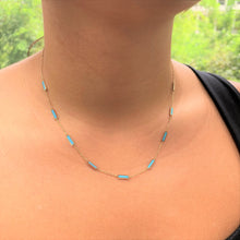 Load image into Gallery viewer, 14k Gold &amp; Turquoise Station Necklace