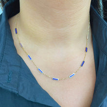 Load image into Gallery viewer, 14k Gold &amp; Amethyst Bar Station Necklace