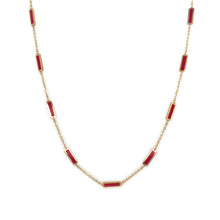 Load image into Gallery viewer, 14k Gold &amp; Coral Bar Station Necklace