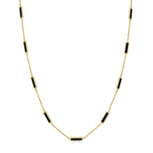 Load image into Gallery viewer, 14k Gold &amp; Onyx Station Necklace
