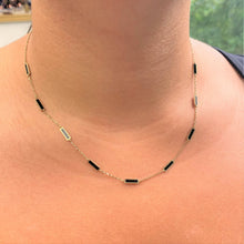Load image into Gallery viewer, 14k Gold &amp; Onyx Station Necklace