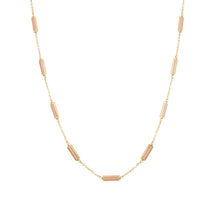 Load image into Gallery viewer, 14k Gold &amp; Light Pink Bar Station Necklace