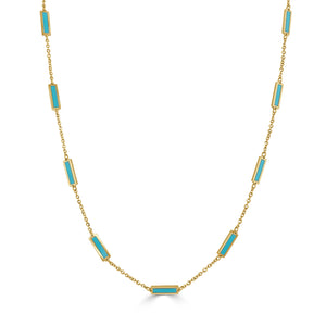 14k Gold & Turquoise Station Necklace