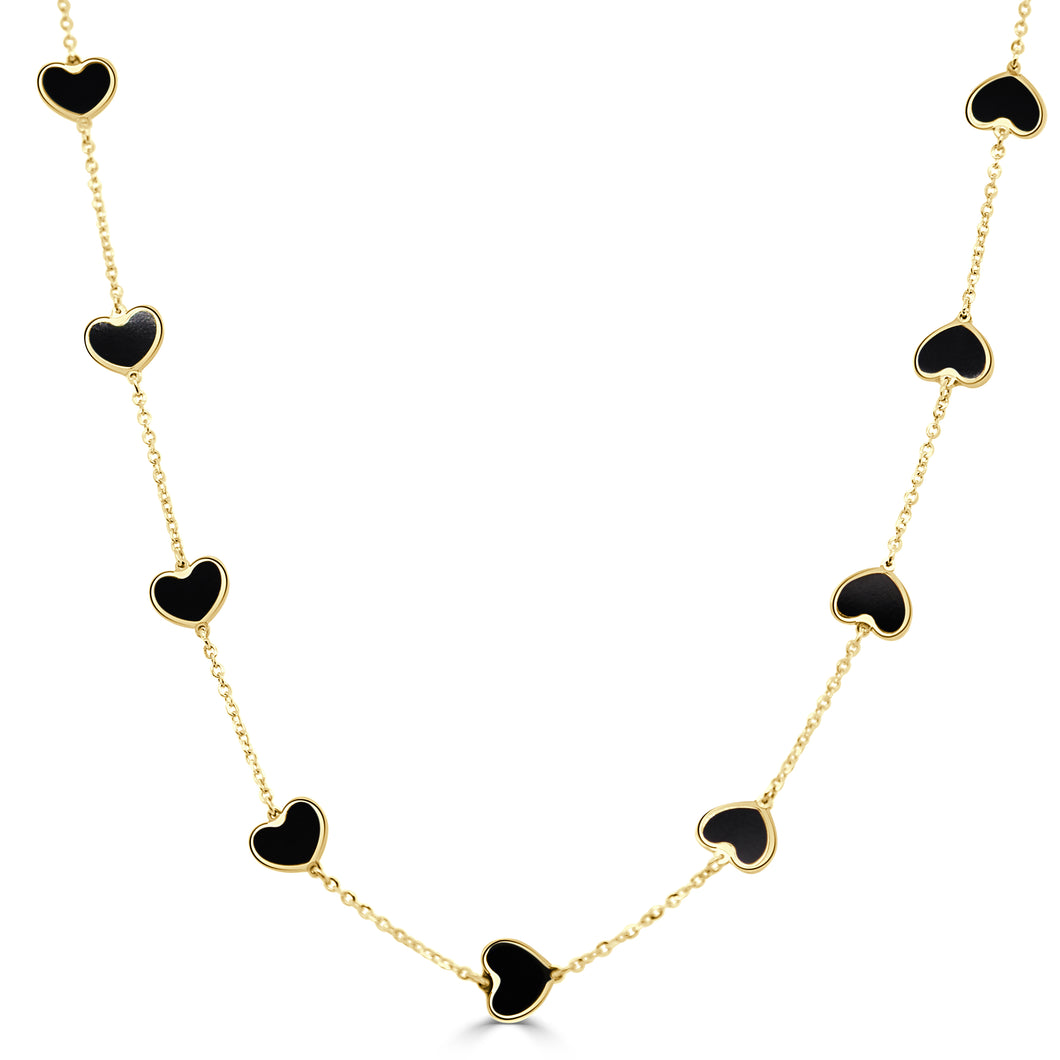 Gold heart clearance station necklace
