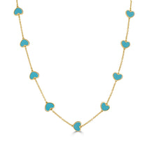 Load image into Gallery viewer, 14k Gold &amp; Turquoise Heart Necklace