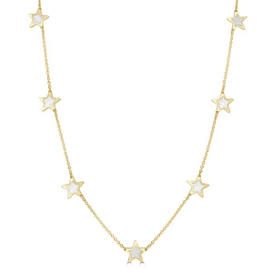 14k Gold & Pearl Star Necklace