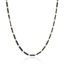 Load image into Gallery viewer, 14k Gold &amp; Lapis Station Bar Necklace