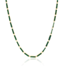 Load image into Gallery viewer, 14k Gold &amp; Malachite Station Bar Necklace