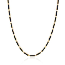 Load image into Gallery viewer, 14k Gold &amp; Onyx Station Bar Necklace