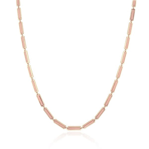 14k Gold & Light Pink Station Bar Necklace