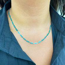 Load image into Gallery viewer, 14k Gold Turquoise Station Bar Necklace