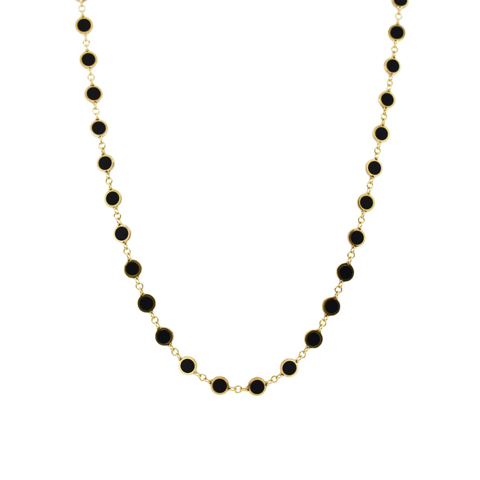 14K Gold Circle Station Necklace