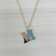 Load image into Gallery viewer, 14k Gold &amp; Turquoise Initial Necklace - Medium