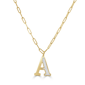14k Gold Initial Necklace - Large