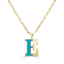 Load image into Gallery viewer, 14k Gold &amp; Turquoise Initial Necklace - Large