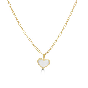 14k Gold & Pearl Heart Necklace