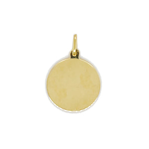 14k Gold Engravable Circle Charm
