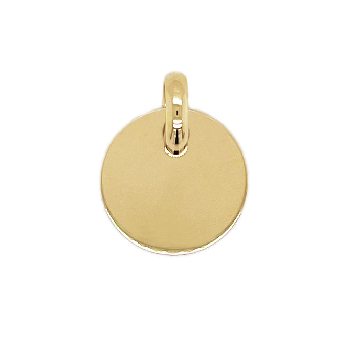 14k Gold Engravable Circle Charm