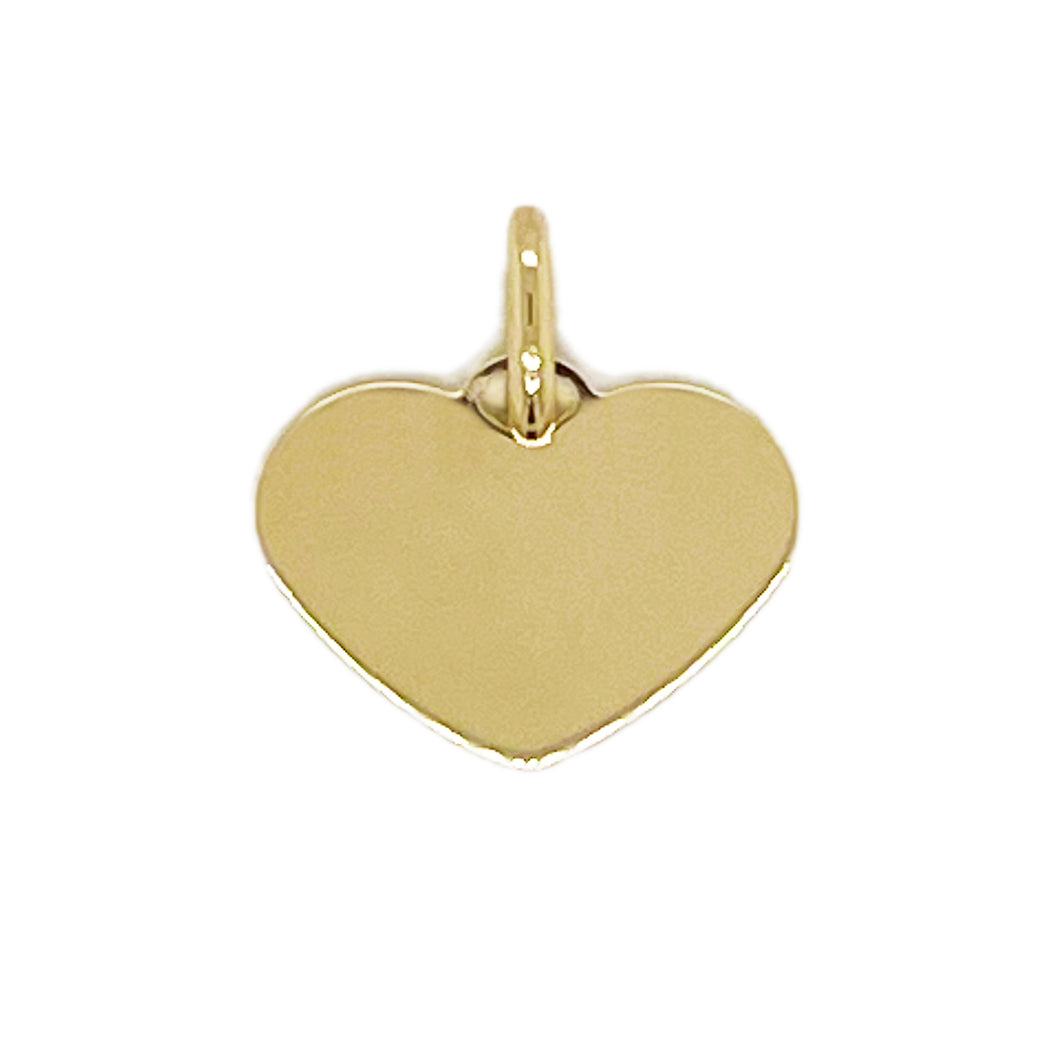 14k Gold Engravable Heart Charm
