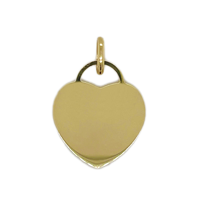 14k Gold Engravable Heart Charm