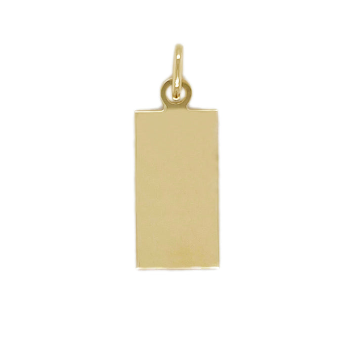 14k Gold Engravable Rectangle Charm
