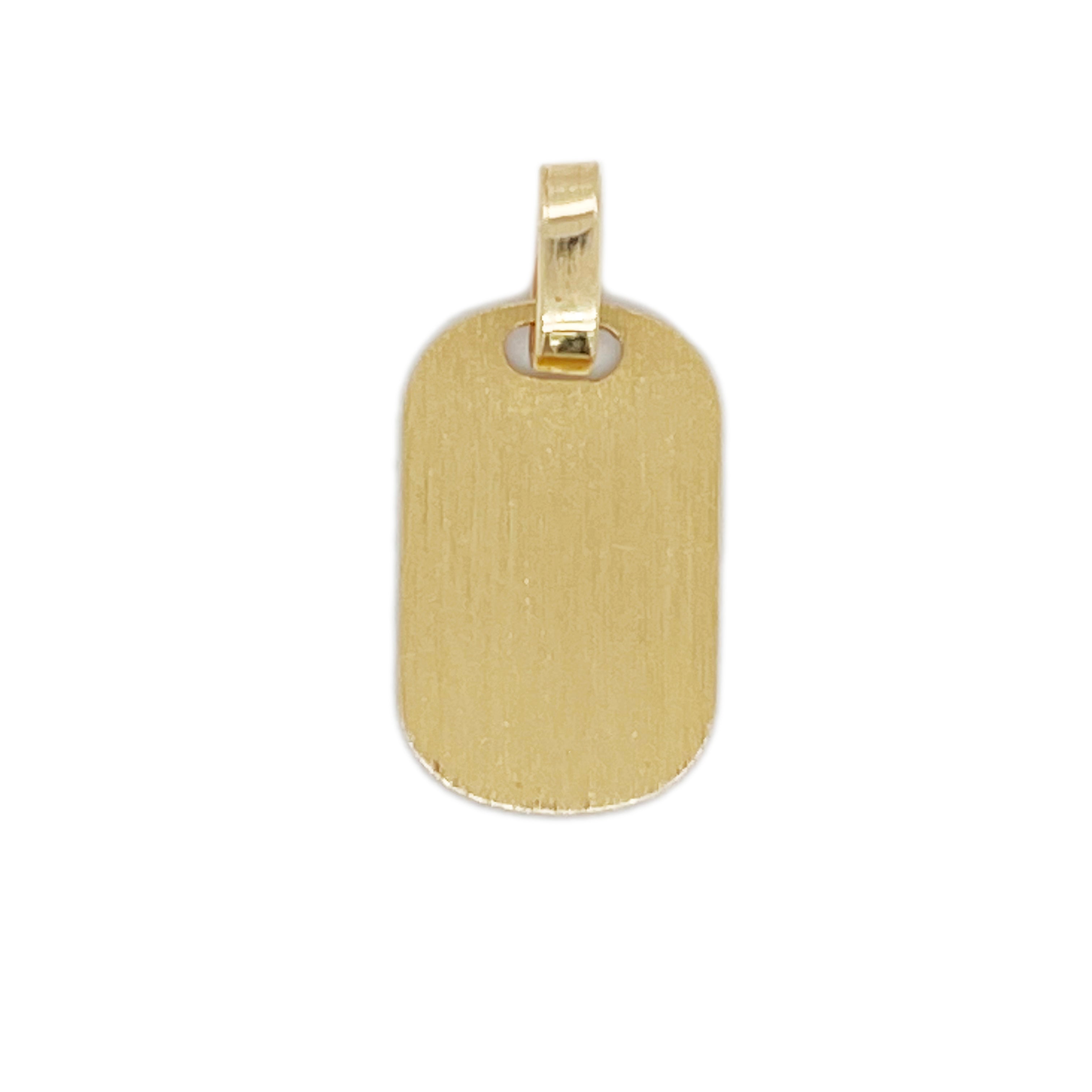 14k Gold Dog Tag Engravable Charm – Sabrina Design
