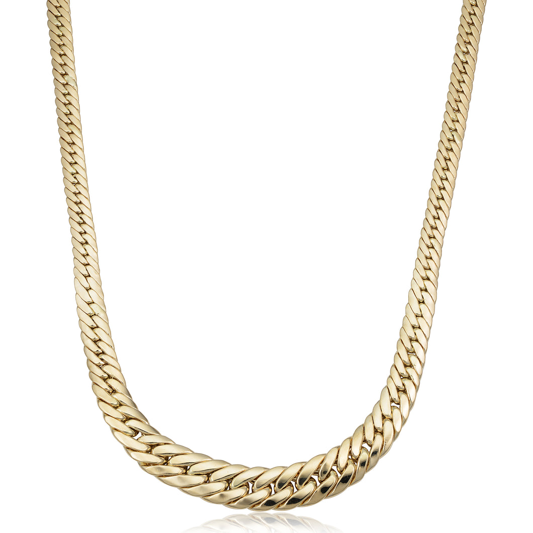 14k Gold Graduated Curb Link Necklace