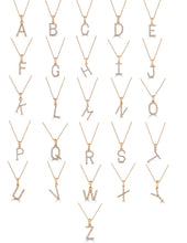 Load image into Gallery viewer, 14k Gold &amp; Diamond Initial A-Z Necklace Pendant 16-18&quot; Inches