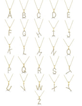 Load image into Gallery viewer, 14k Gold &amp; Diamond Initial A-Z Necklace Pendant 16-18&quot; Inches