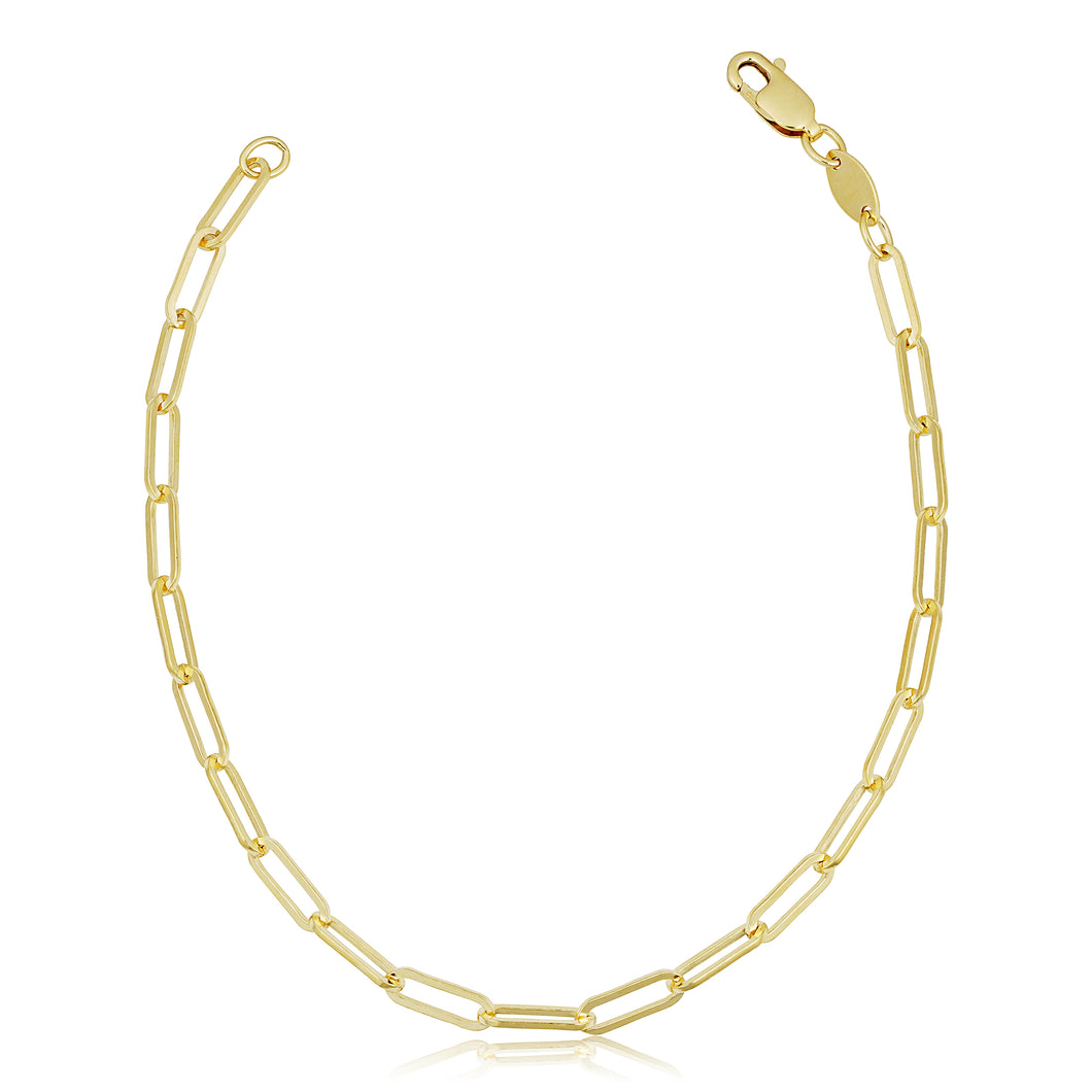 14k Gold Paperclip Link Chain Anklet
