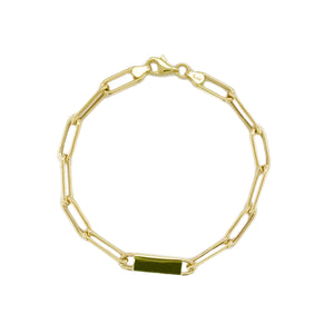 14k Gold Paperclip Link Chain Bracelet