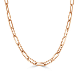 14k Gold Paperclip Link Chain Necklace