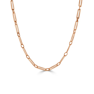 14k Gold Paperclip Link Necklace