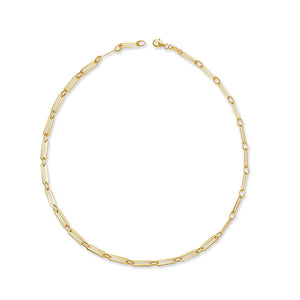 14k Gold Paperclip Link Necklace