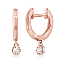 Load image into Gallery viewer, 14k Gold &amp; Diamond Huggie Earrings