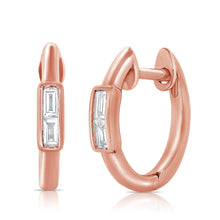 Load image into Gallery viewer, 14k Gold &amp; Diamond Huggie Earrings
