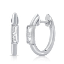 Load image into Gallery viewer, 14k Gold &amp; Diamond Huggie Earrings