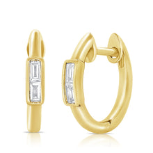 Load image into Gallery viewer, 14k Gold &amp; Diamond Huggie Earrings