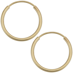 14k Yellow Gold Endless Hoop Earrings