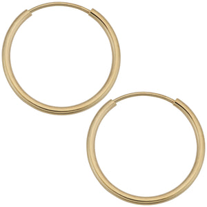 14k Yellow Gold Endless Hoop Earrings