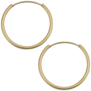 14k Yellow Gold Endless Hoop Earrings